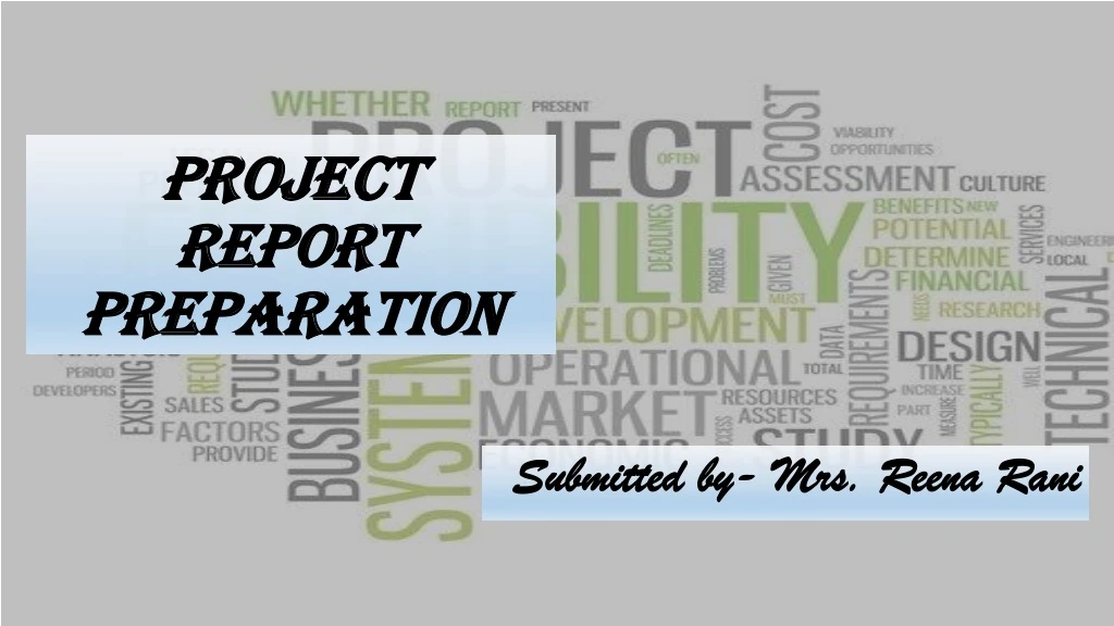 project report preparation