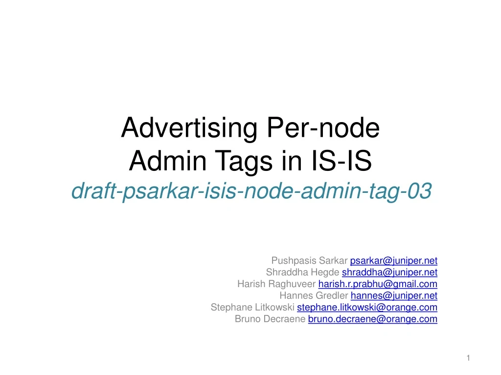 advertising per node admin tags in is is draft psarkar isis node admin tag 03