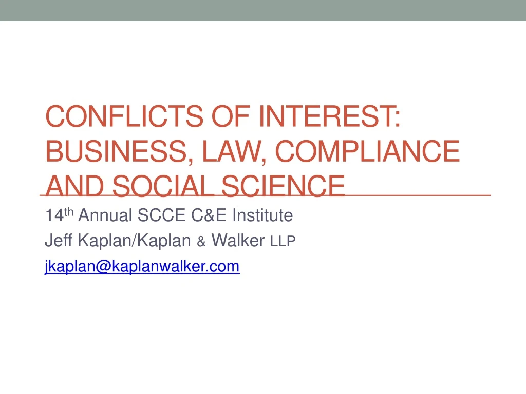 conflicts of interest business law compliance and social science