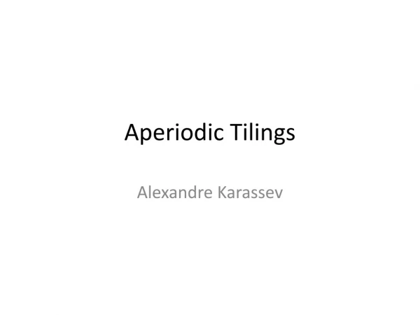 Aperiodic Tilings