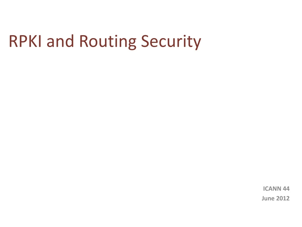 rpki and routing security