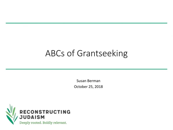 ABCs of Grantseeking