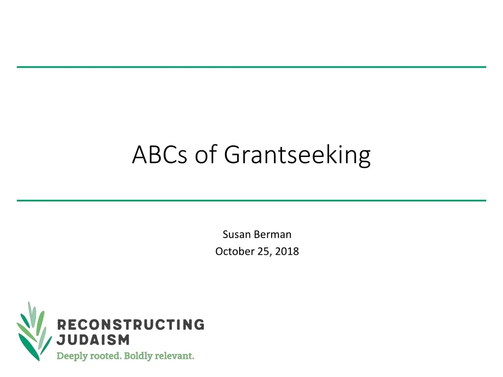 abcs of grantseeking