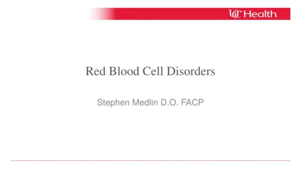 Red Blood Cell Disorders