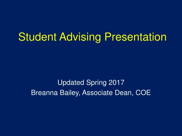 Student Advising Presentation