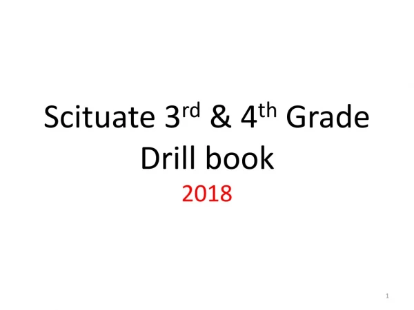 Scituate 3 rd &amp; 4 th Grade Drill book