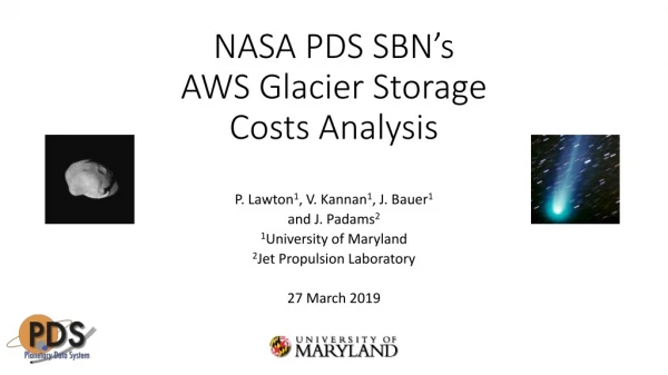 NASA PDS SBN’s AWS Glacier Storage Costs Analysis