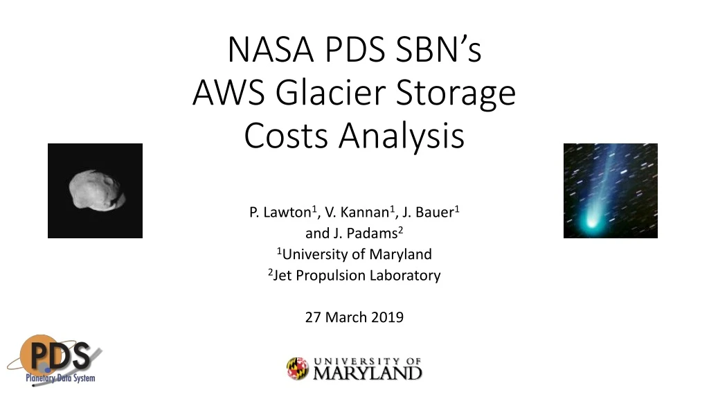 nasa pds sbn s aws glacier storage costs analysis