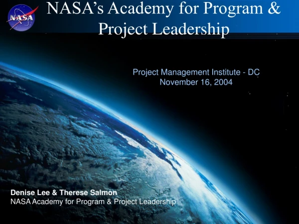 NASA’s Academy for Program &amp; Project Leadership