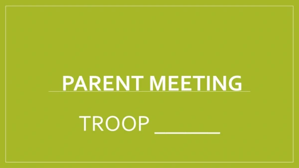 Parent Meeting