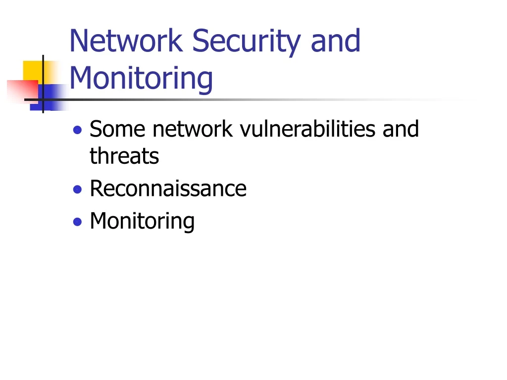 network security and monitoring