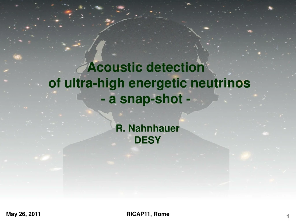 a coustic detection of ultra high energetic