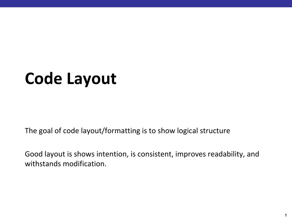 code layout