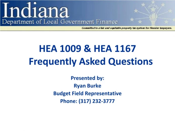 HEA 1009 &amp; HEA 1167 Frequently Asked Questions