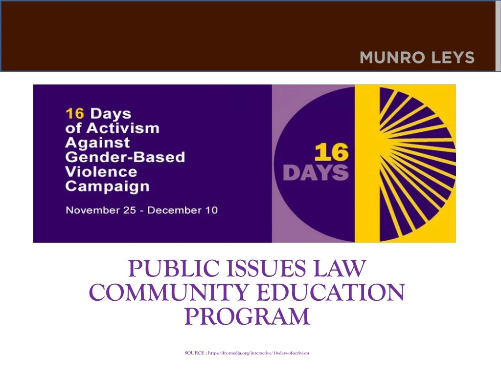 public issues law community education program