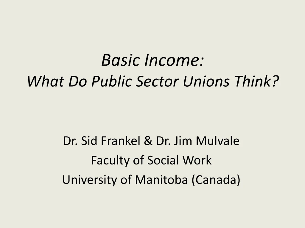 basic income what do public sector unions think