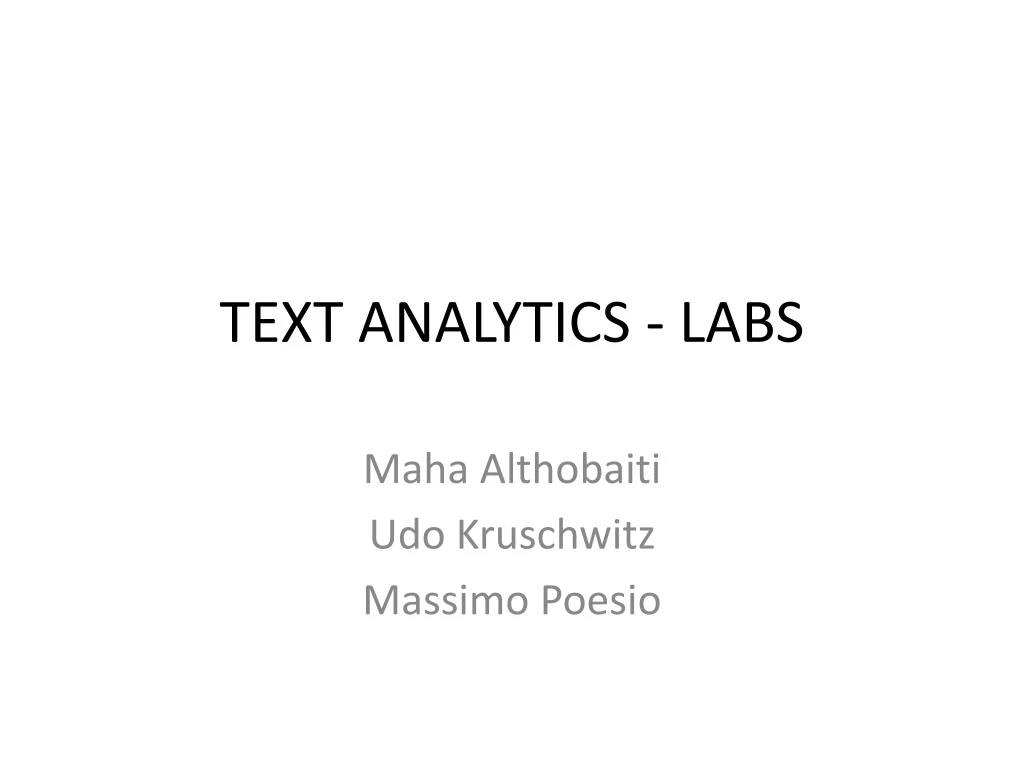 text analytics labs