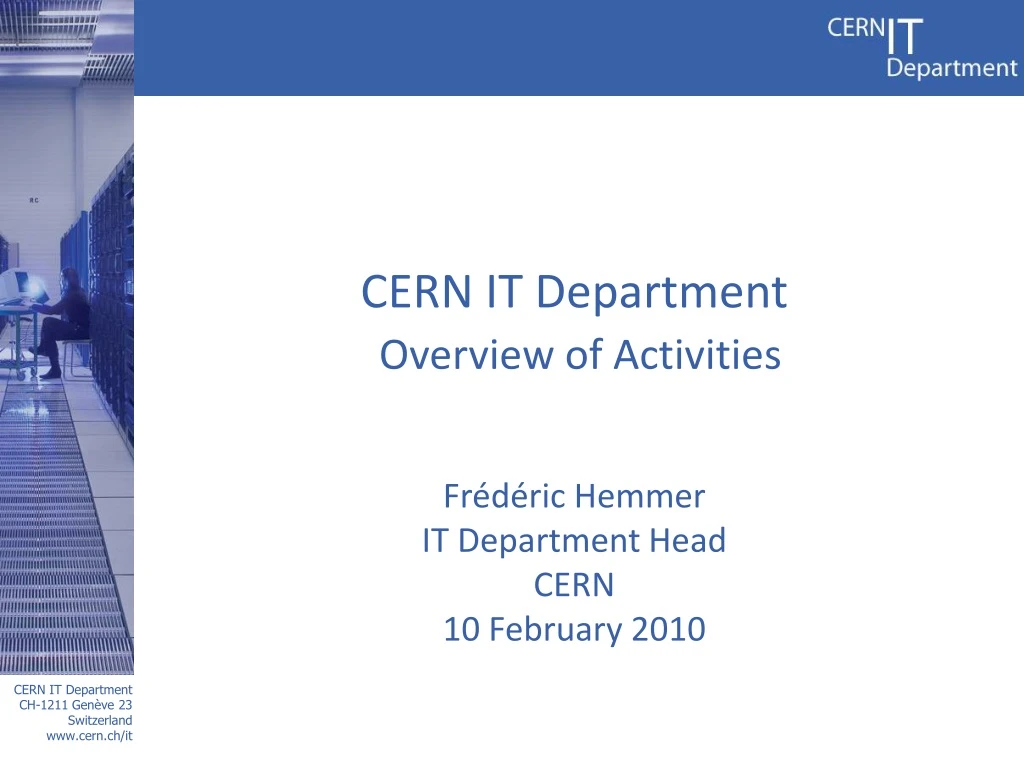 cern it department overview of activities