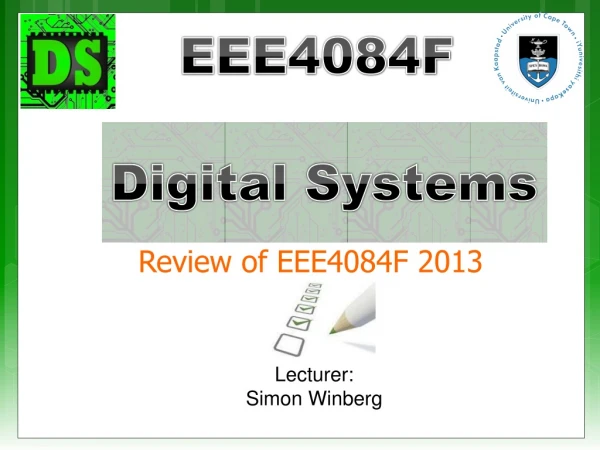 Review of EEE4084F 2013