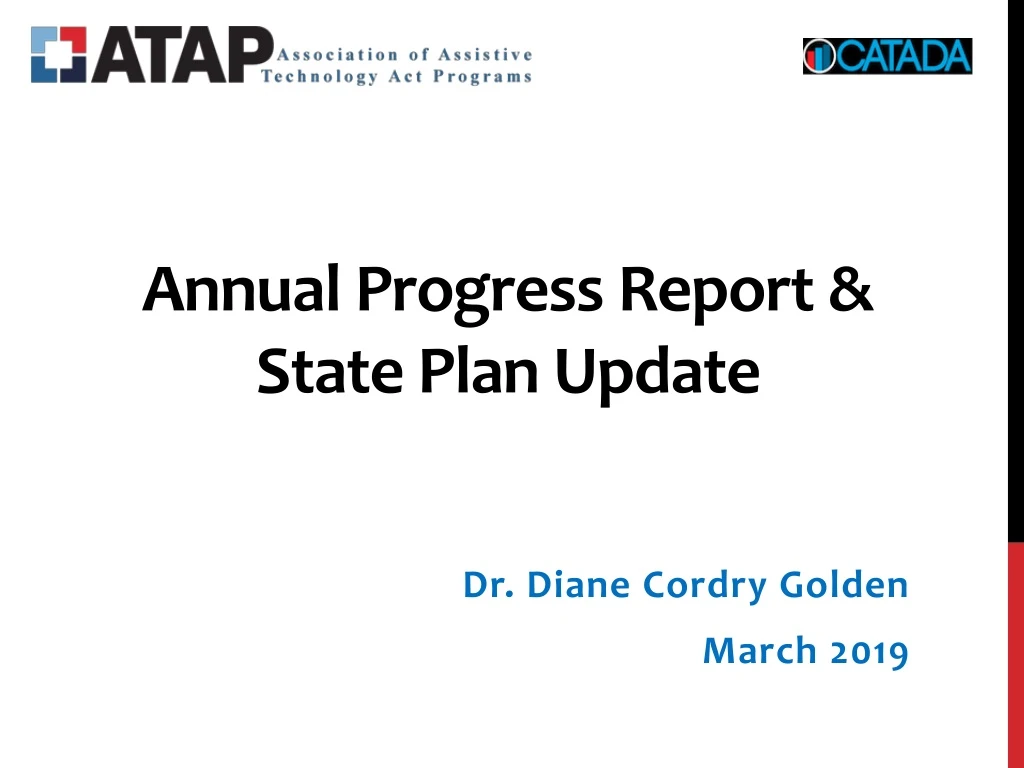 annual progress report state plan update