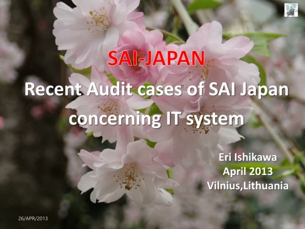 SAI-JAPAN Recent Audit cases of SAI Japan c oncerning IT system