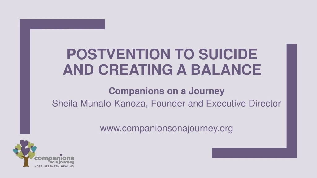 postvention to suicide and creating a balance