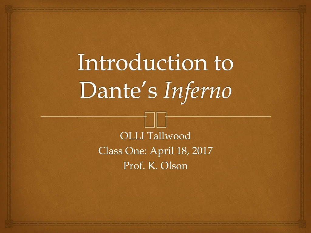 introduction to dante s inferno