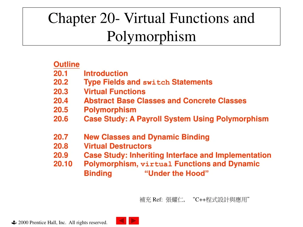 chapter 20 virtual functions and polymorphism