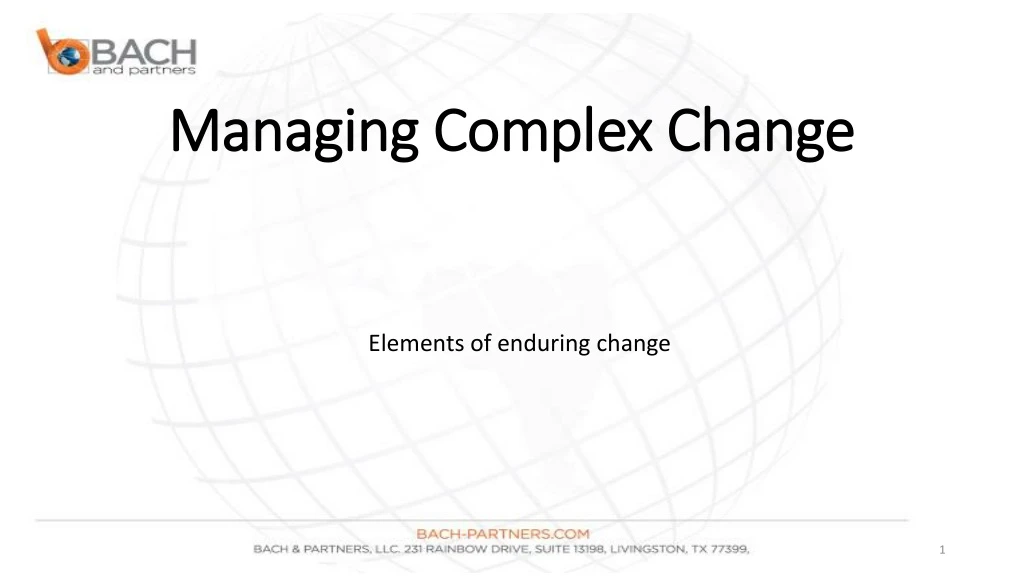 managing complex change