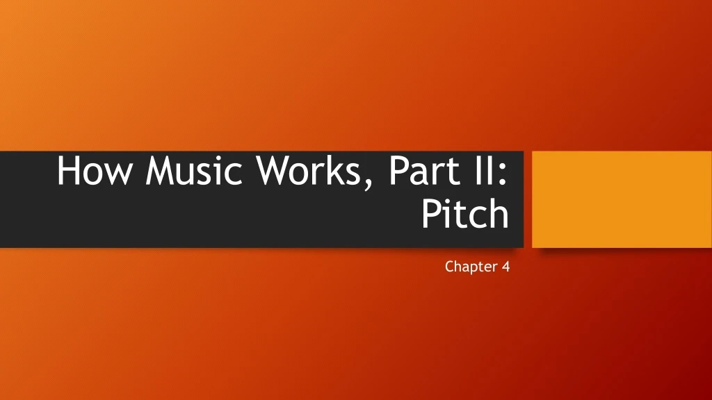 how music works part ii pitch