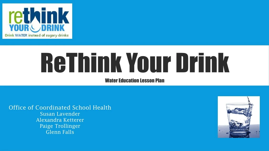 rethink your drink water education lesson plan