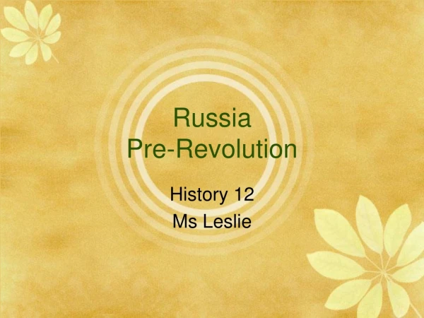 Russia Pre-Revolution
