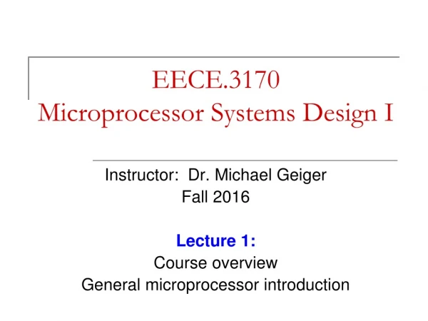 EECE.3170 Microprocessor Systems Design I