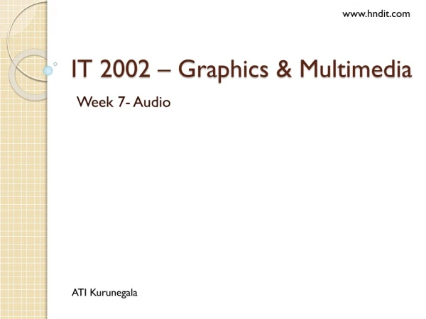 IT 2002 – Graphics &amp; Multimedia