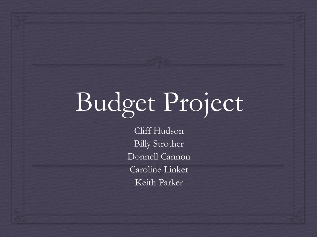 budget project