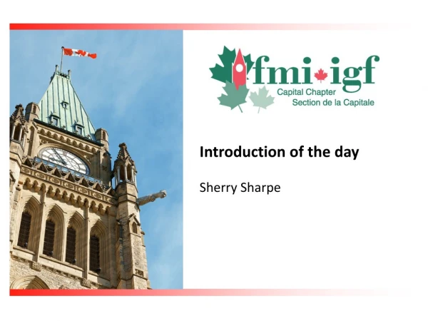 Introduction of the day Sherry Sharpe