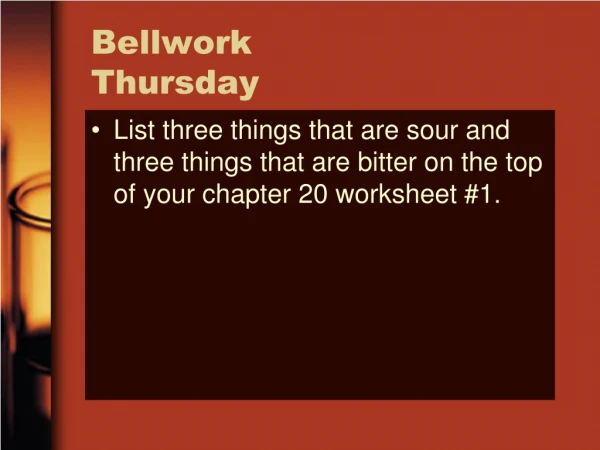 Bellwork Thursday