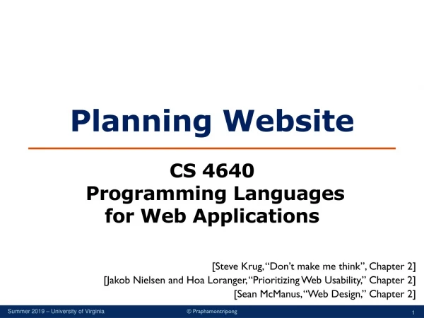 Planning Website CS 4640 Programming Languages for Web Applications