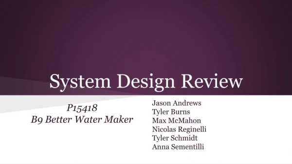 System Design Review