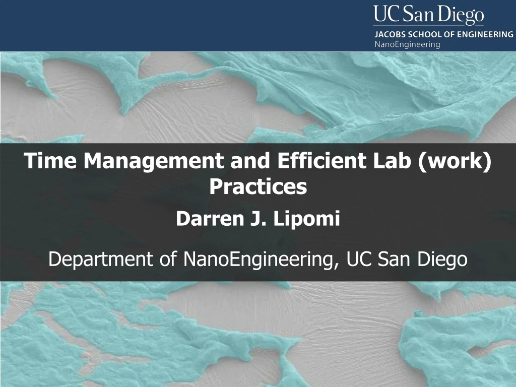 time management and efficient lab work practices