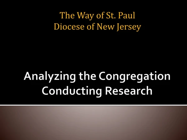 Analyzing the Congregation Conducting Research