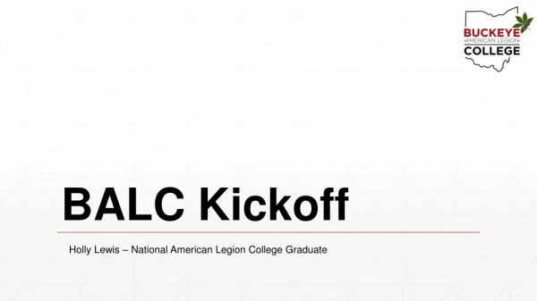 BALC Kickoff