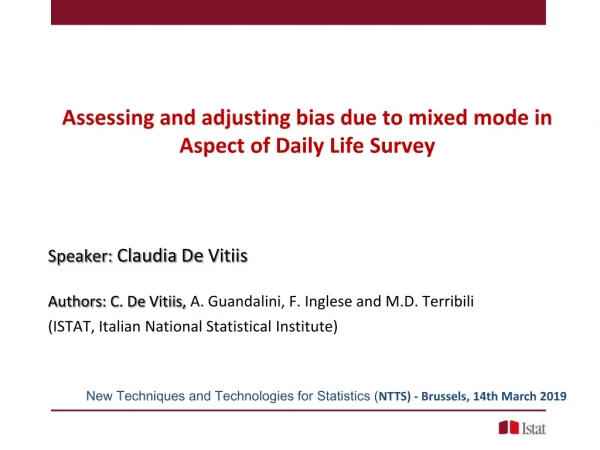 Assessing and adjusting bias due to mixed mode in Aspect of Daily Life Survey