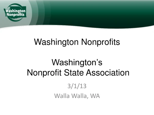 Washington Nonprofits Washington’s Nonprofit State Association