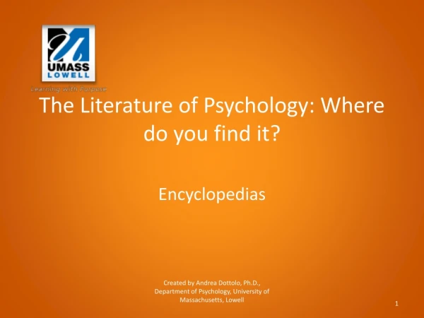 The Literature of Psychology: Where do you find it?