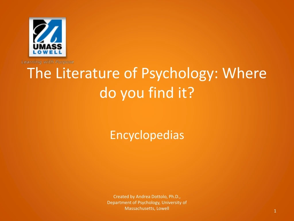 the literature of psychology where do you find it
