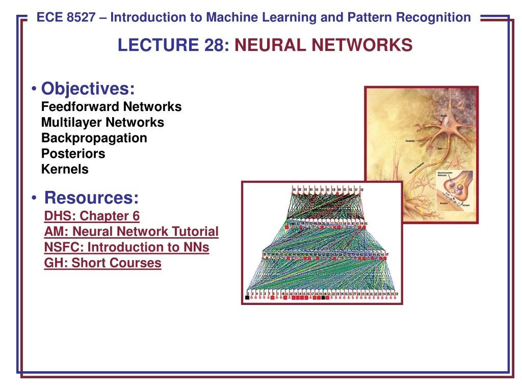 lecture 28 neural networks