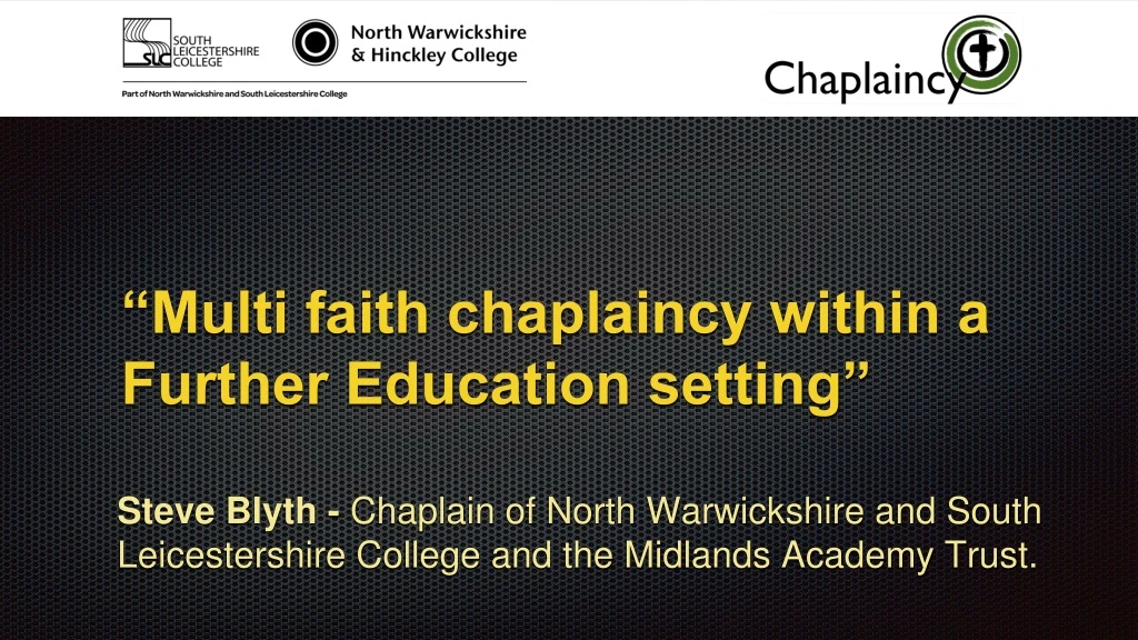 multi faith chaplaincy within a further education setting