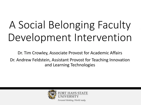 A Social Belonging Faculty Development Intervention
