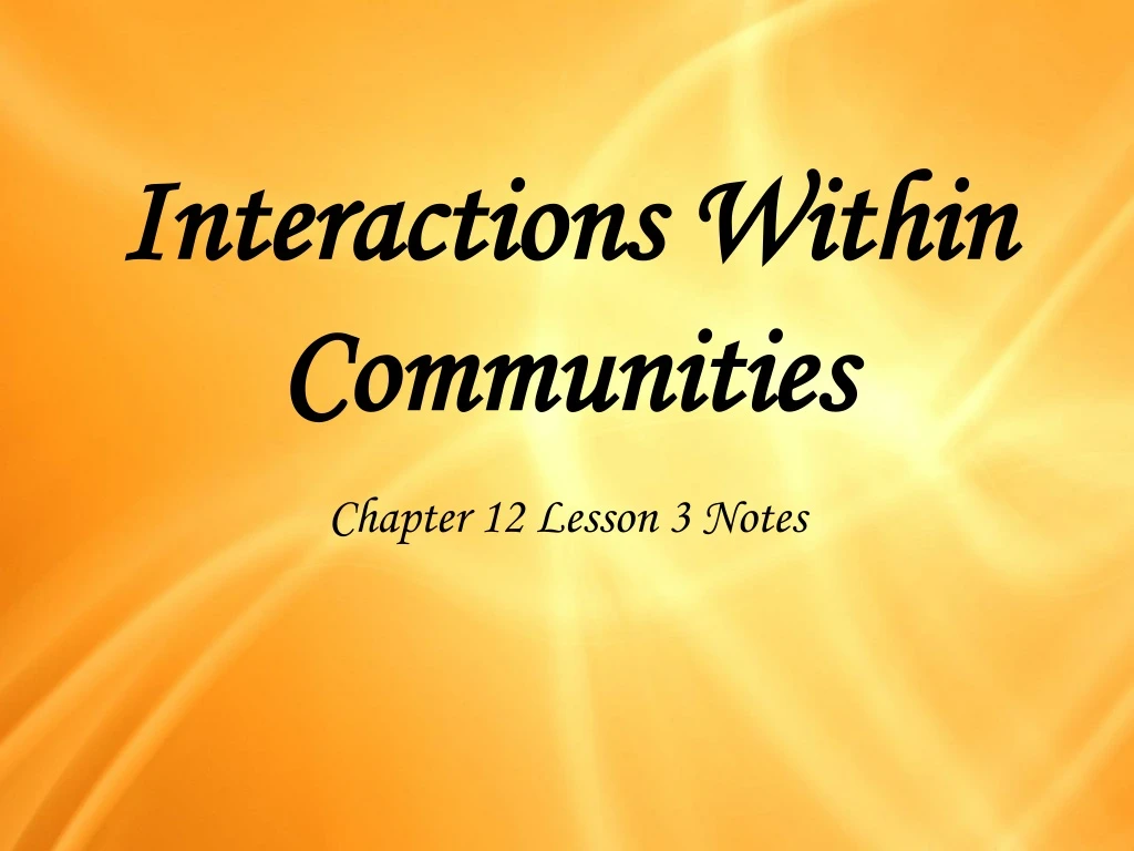 interactions within communities